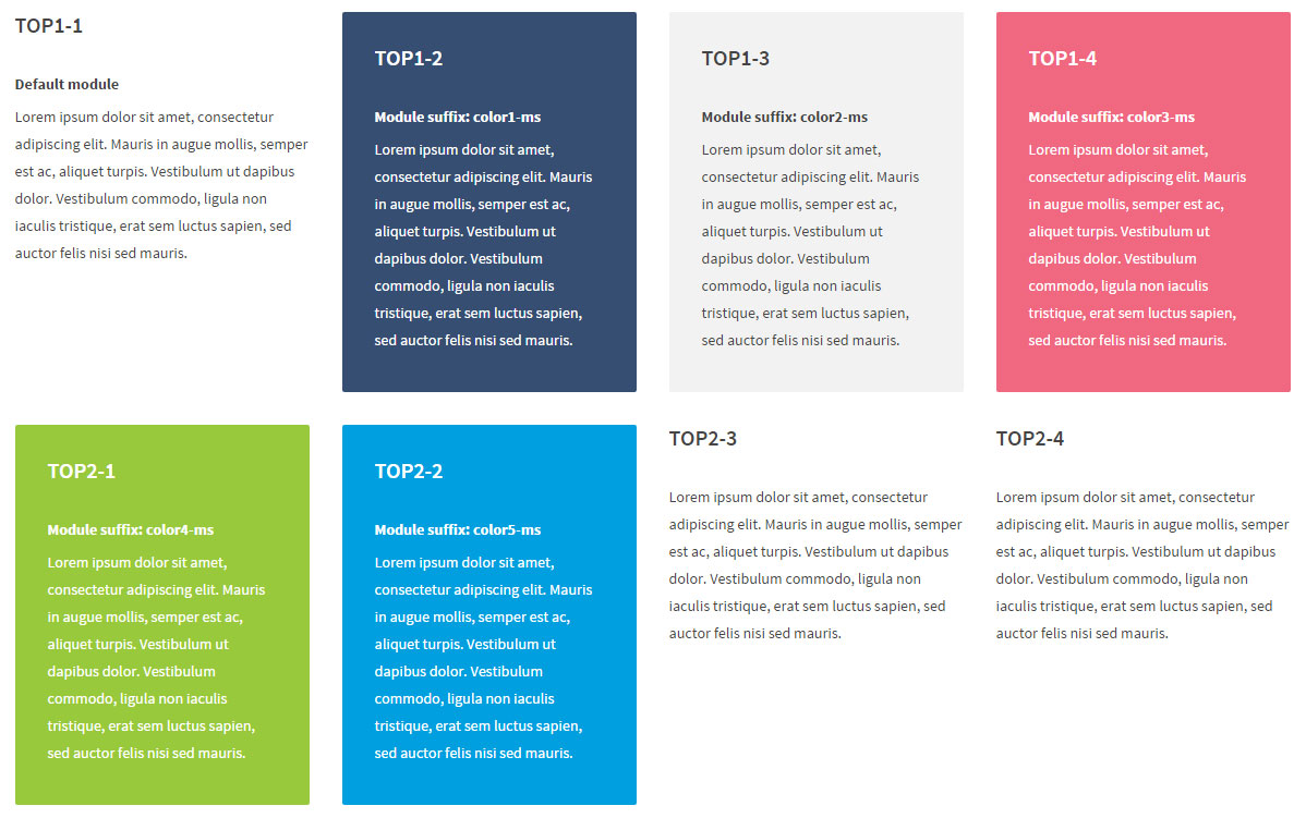 Module designs module-suffixes